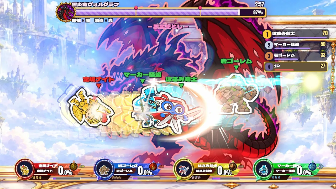 4人で竜に挑むバトル